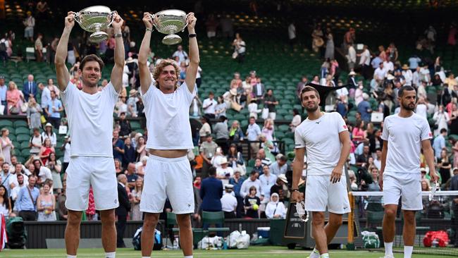 (from left) Matt Ebden and Max Purcell Picture: AFP