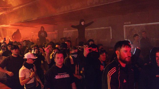 Not your average grand final march. Picture: NewsWire / Diego Fedele
