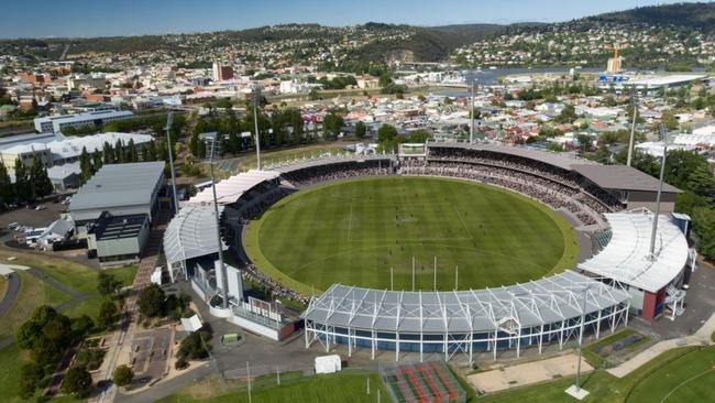 Work has begun on upgrades at UTAS Stadium. Picture: Supplied