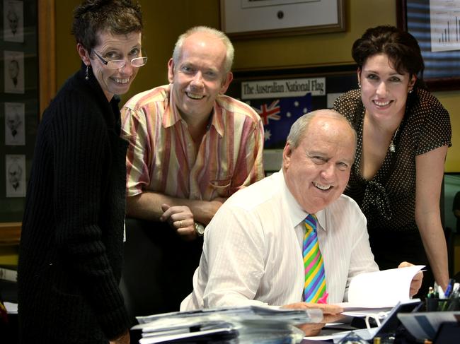 Briony Bowman and Paul Christenson celebrating one of many radio survey wins with Alan Jones.