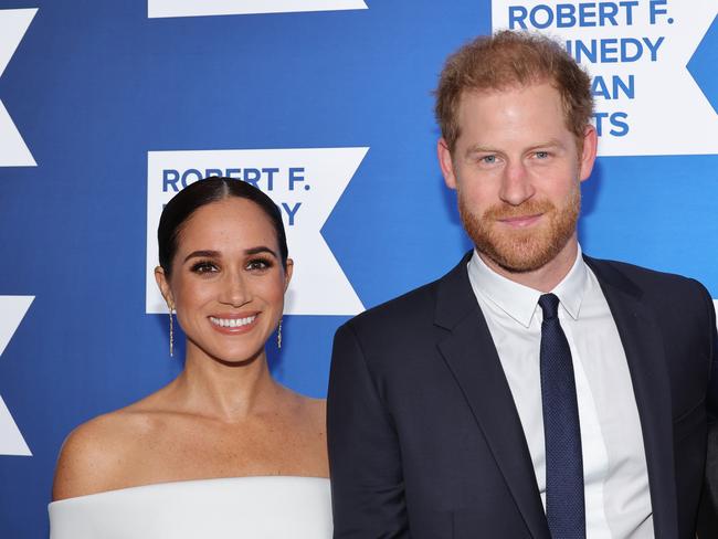 Meghan, Duchess of Sussex and Prince Harry, Duke of Sussex. (Photo by Mike Coppola/Getty Images for 2022 Robert F. Kennedy Human Rights Ripple of Hope Gala)