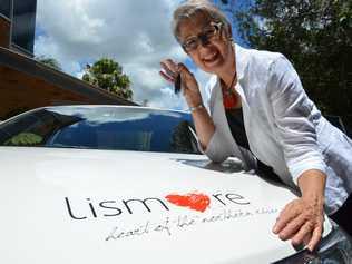 Lismore mayor Jenny Dowell picks up the keys to her new mayoral motorcar.