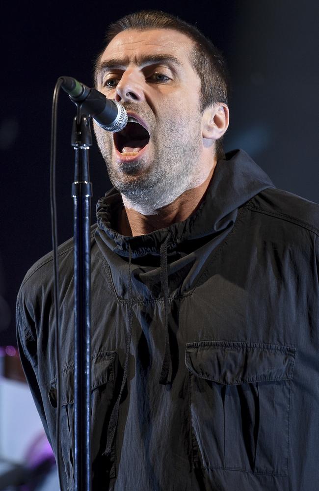 Liam Gallagher performs at the "Docks" during the "Warner Music Night" at the Reeperbahn Festival in Hamburg, Germany. Picture: Axel Heimken/dpa via AP