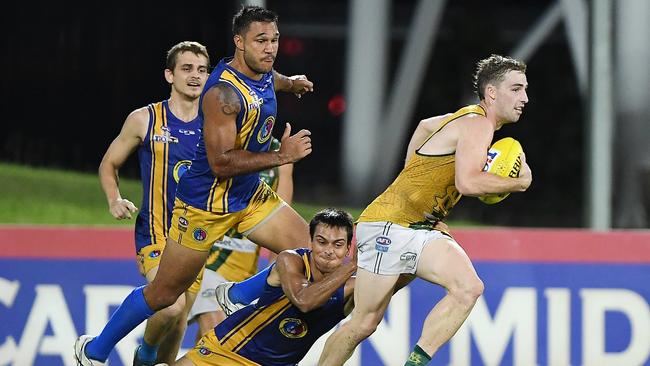 St Mary's won against Wanderers in the Men's Premier League preliminary final at TIO Stadium in Darwin, Northern Territory. Picture: Felicity Elliott/AFLNT Media