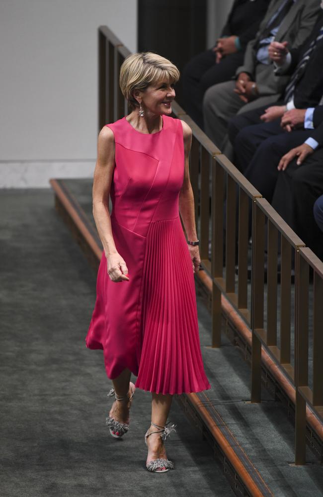 Julie bishop red top dress