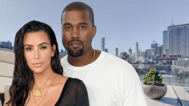 See inside Kimye’s sweet new digs. Picture: Getty Images / Airbnb (Composite)