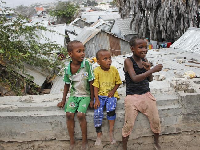 Residents of the Sayidka camp for internally displaced people in Mogadishu, Somalia, say they are fearful of the virus and feel vulnerable. Picture: AP