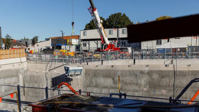 Metro West construction in Five Dock in Sydney’s inner west. Picture: Max Mason-Hubers