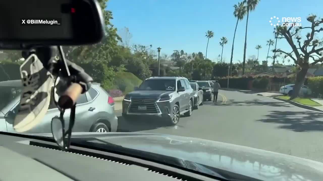 Wild footage of LA residents fleeing fires