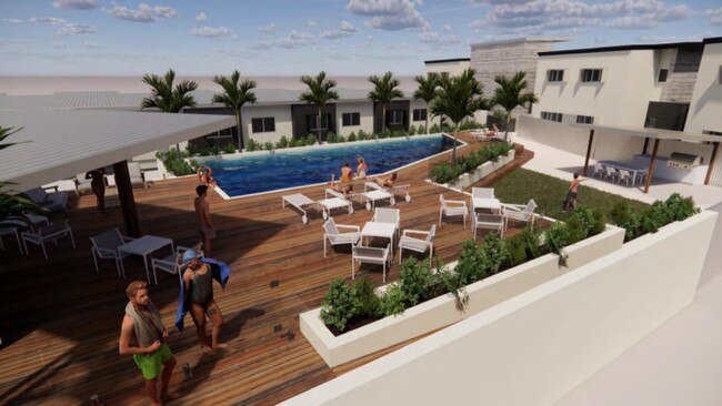 As well as a pool and deck area, the application also includes a proposed cafe for the site.