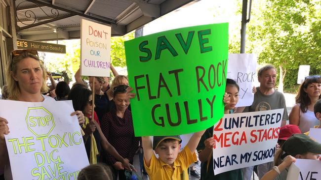 Protesters outside Premier Gladys Berejiklian’s electorate office at Willoughby recently. Picture: Steven Deare