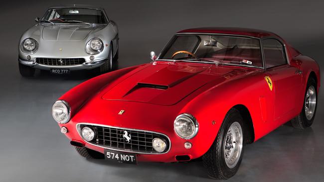 1967 Ferrari 275 GTB/4 (left) and 1960 Ferrari 250 GT SWB (right)