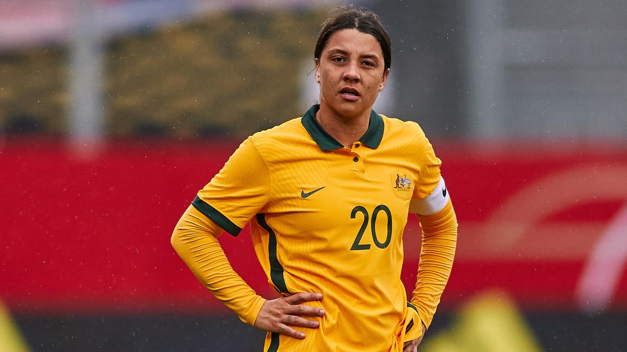 Tony Gustavsson has defended Sam Kerr following her angry response to criticism over the Matildas’ performances in April. Photo: Getty Images
