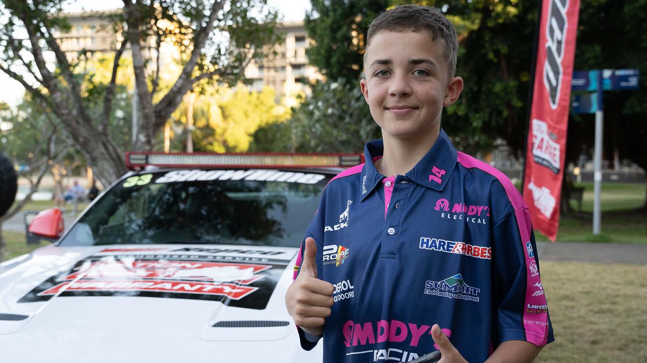 Levi Bush at the Driver and Rider signing at Darwin Waterfront for betr Darwin triple crown 2023 Picture: Pema Tamang Pakhrin