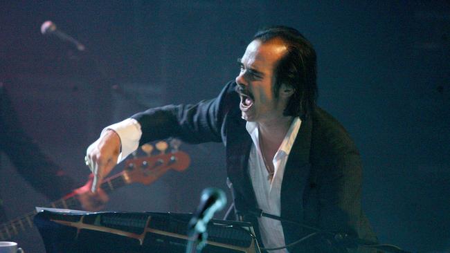Musician Nick Cave in concert at the Thebarton Theatre.