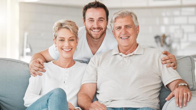 Senior parent, adult child, family generic