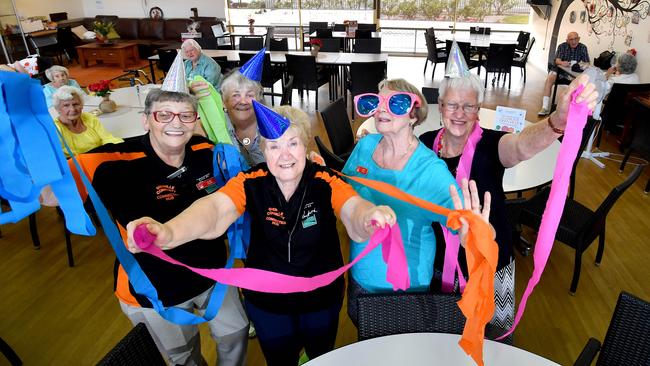 Else Lydiksen, Kate McGoran, Lois Ward, May Dunlop, Lily Boyce at the Grenville Centre in Playford. Picture: Sam Wundke/AAP