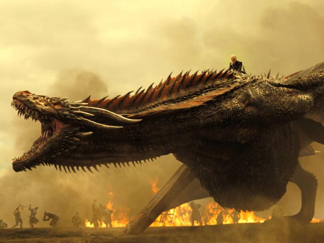 Daenerys Targaryen and a dragon in a scene from Game of Thrones, series seven. Picture: HBO / Game of Thrones