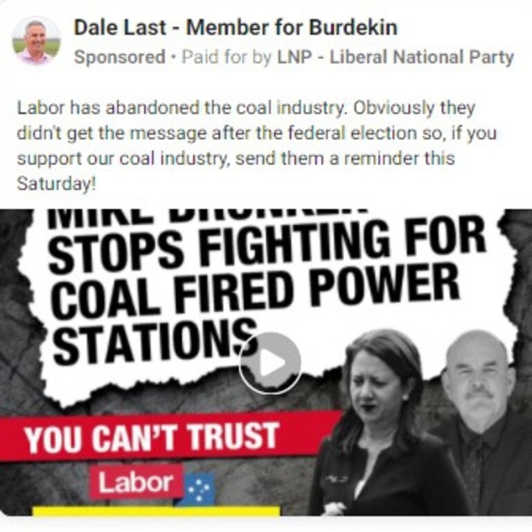 Burdekin MP Dale Last has spent more than $22,000 in six months on political ads on Facebook. Picture: Facebook