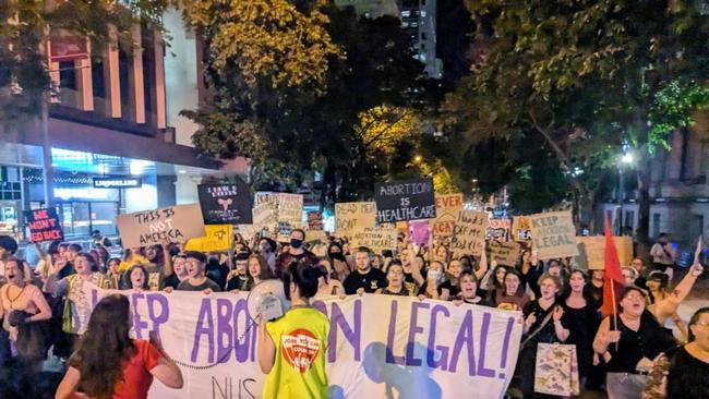 Hundreds of people attended the Keep Abortion Legal rally in the Brisbane CBD on Friday, November 1, 2024.