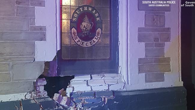 A man has been reported after allegedly crashing into the Southwark Hotel. Picture: SA Police