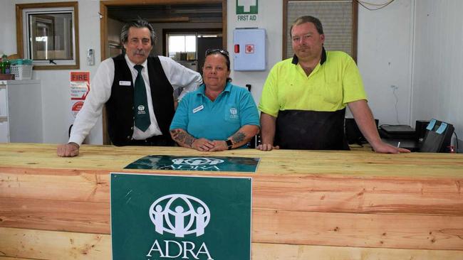 ADRA UPCYCLE: ADRA manager Domenic Chiappalone, supervisor Tania-Jane McGleshan and employee Scott Rowbottom at the local "work for the dole” initiative officially reopening under ADRA's guidance. Picture: Kate McCormack