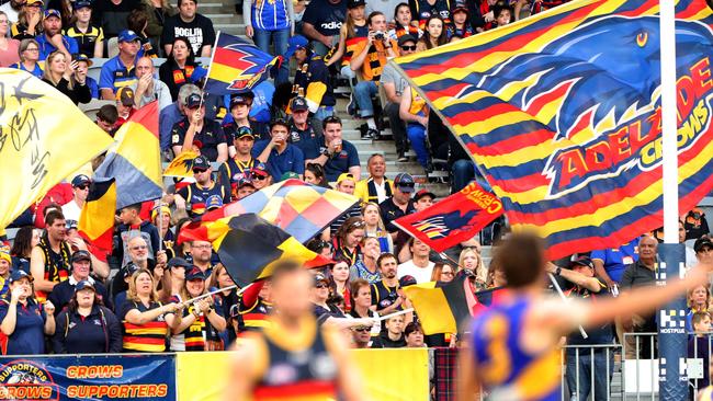 Crows fans are looking for answers regarding membership options. Picture: AAP Image/Richard Wainwright