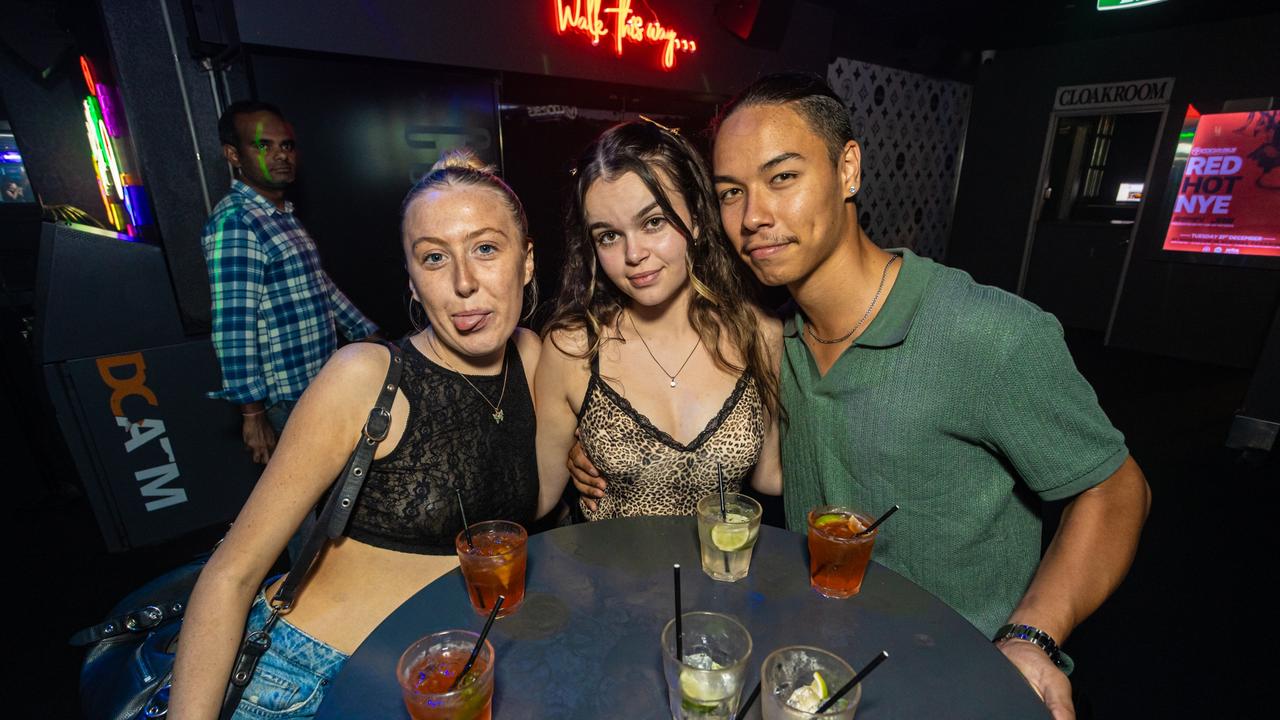 Mikaeli Hutcheson, Kienna Steele, Akira Stevens at Cocktails. Picture: Lucas Linck