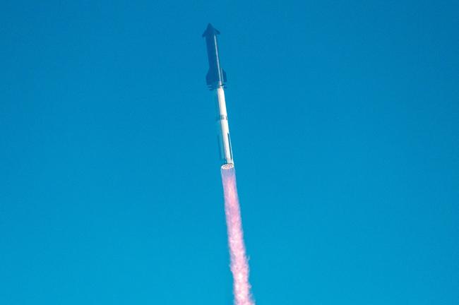 The SpaceX Starship rocket launches from Starbase, Texas, as seen from South Padre Island on May 27, 2025