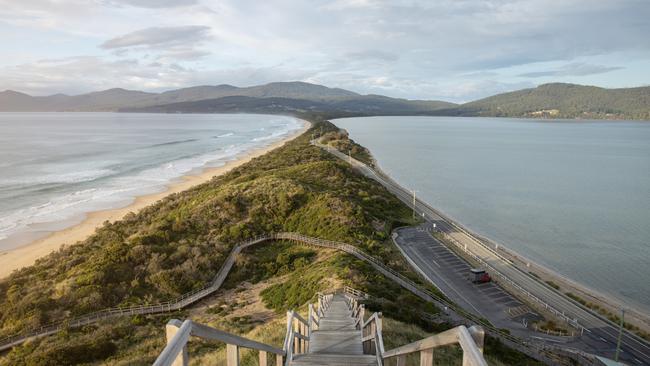 The Neck is an isthmus connecting north and south Bruny Island. Picture: Tourism Tasmania