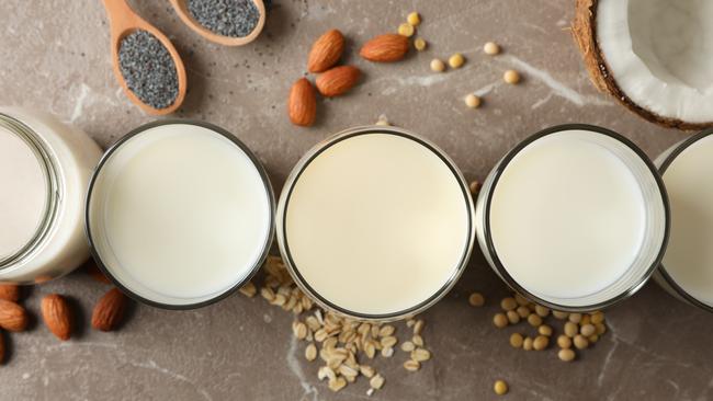 Plant-based milks are good options for smoothies, as is dairy milk, coconut water and even plain water. Picture: iStock