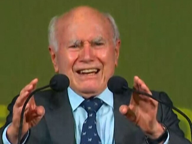 Former prime minister John Howard says the ‘teal’ candidates are not genuine. Photo: SKY news