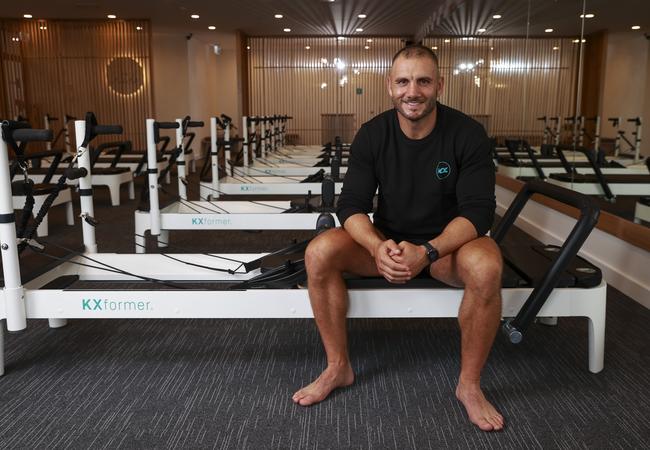 Former NRL player Robbie Farah in his new pilates studio, KX. Picture: Justin Lloyd