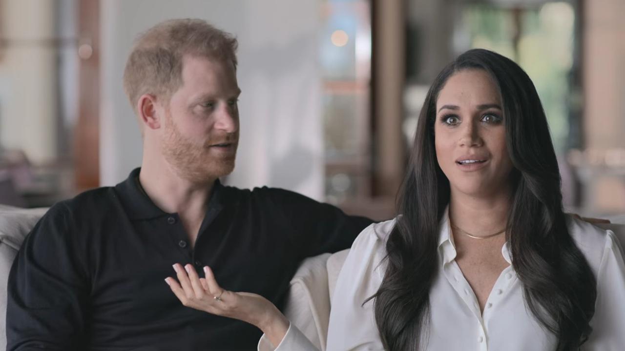 Harry and Meghan in their Netflix docuseries. Picture: Netflix