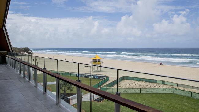 The view from the new Kurrawa Surf Club at Broadbeach. Picture: Jerad Williams