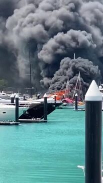 Yacht Fire at the Hamilton Island Marina on October 24