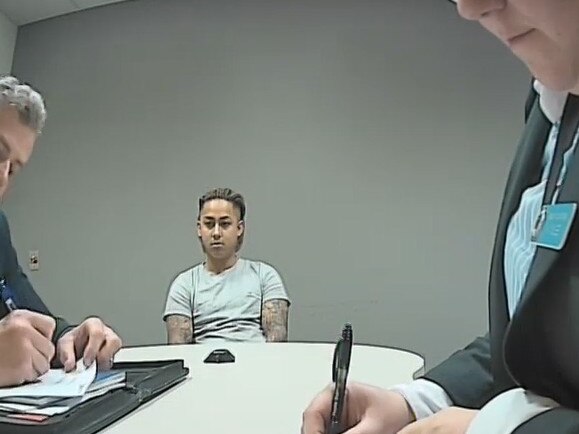 Andy Pham is interviewed by police at Surry Hills Police Station. Picture: Supplied