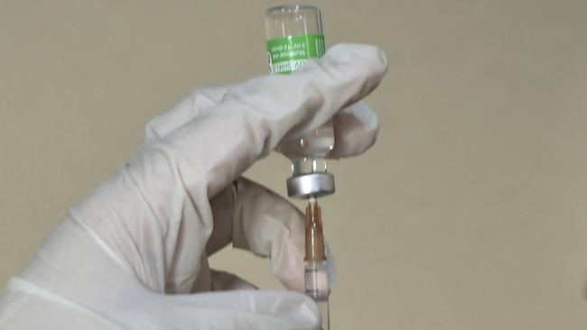 A medical worker prepares a dose of the AstraZeneca COVID-19 vaccine. Picture: AFP.