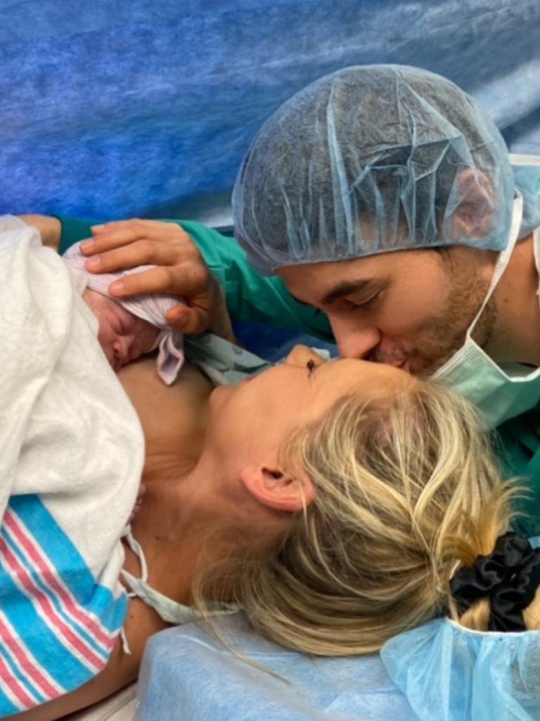 Enrique Iglesias and Anna Kournikova with baby Mary. Picture: Anna Kournikova/Instagram