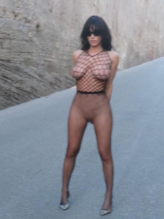 Bianca Censori goes near nude in her latest social media posts.