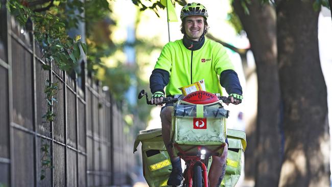 Australia Post delivery rider Aiden Grace. Picture: Zak Simmonds