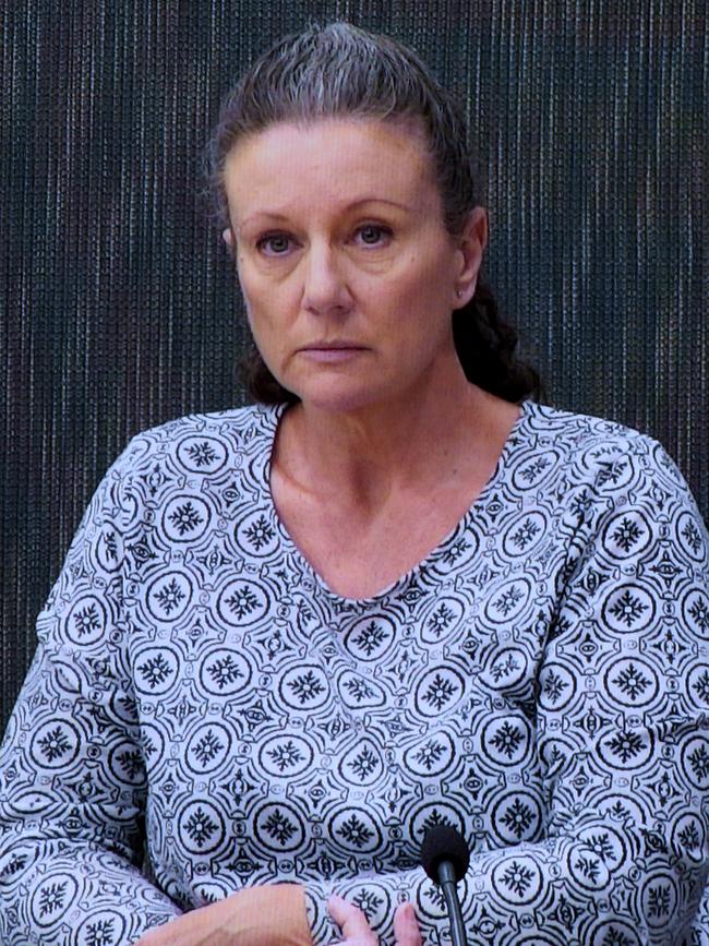 Kathleen Folbigg appears via video link during a convictions inquiry at the NSW Coroners Court in 2019. Picture: AAP Image/Joel Carrett