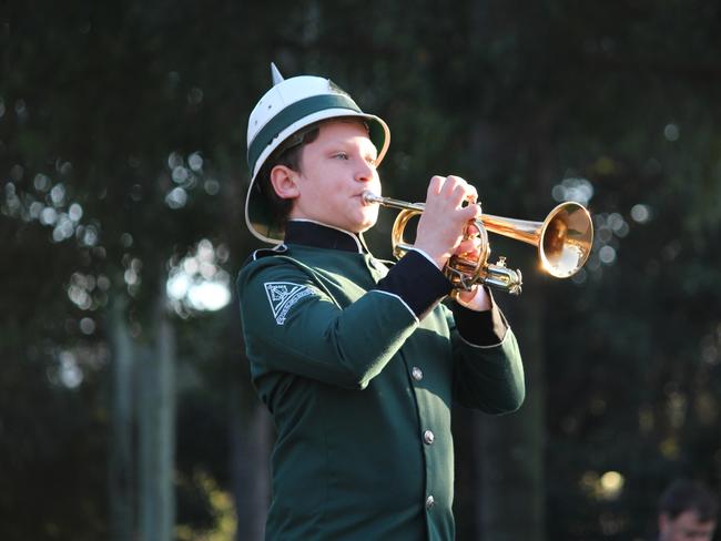 Trinity Grammar School student Simon Bakunowicz who did an outstanding job of performing Reveille and The Last Post. Picture: Kate Christian
