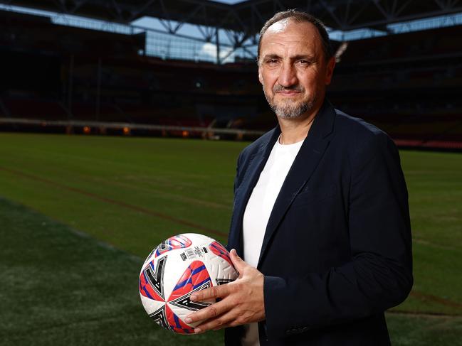 New Brisbane Roar coach Michael Valkanis has the task of restoring the club to its former glory. Picture: Chris Hyde/Getty Images