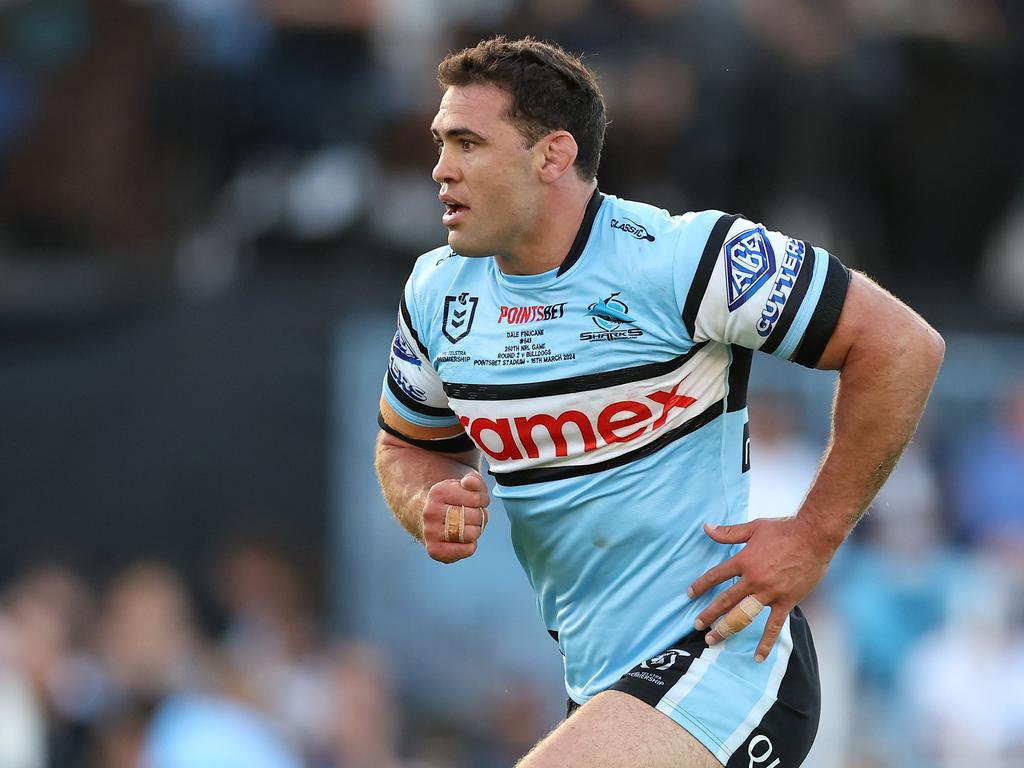 Dale Finucane is still doing some coaching at Cronulla and working in the club’s pathways set-up, helping inspire the next generation of Sharks. Picture: Getty Images