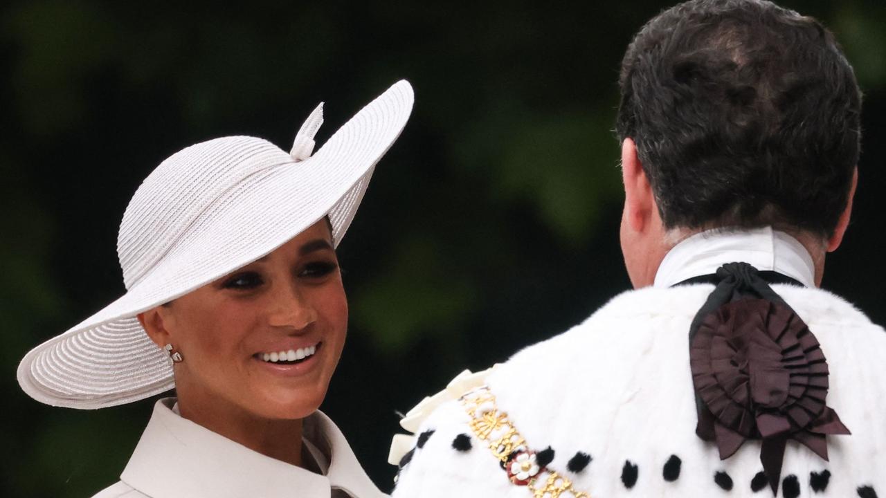 Meghan chose a showstopping hat for the reunion. Picture: Hollie Adams / AFP