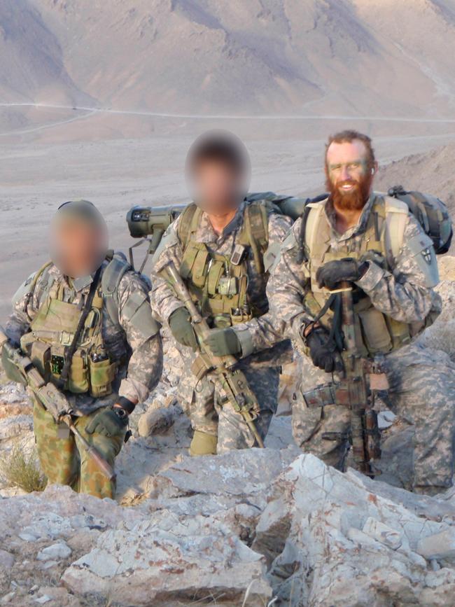 Mark Donaldson with special forces soldiers in Afghanistan.