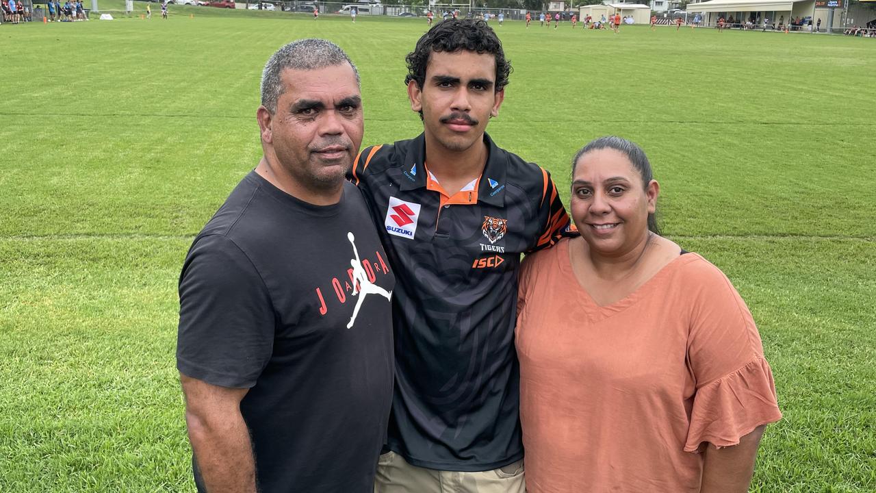 Joshua Donovan with his mum and dad from Grafton.