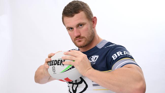 Cowboys forward Coen Hess will captain the Cowboys for the first time in their trial match against the Dolphins. Picture: NRL Photos