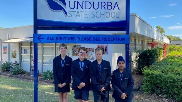 Undurba State School Captains, Angus Harris, Ruby Denton, Sukhjot Muhar, William Smith, Picture: Contributed